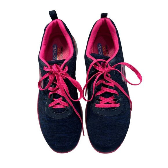 Skechers Womens Flex Sole 2.0 Navy Pink Athletic Shoes Sz 9 Memory Foam Comfort - Picture 3 of 13